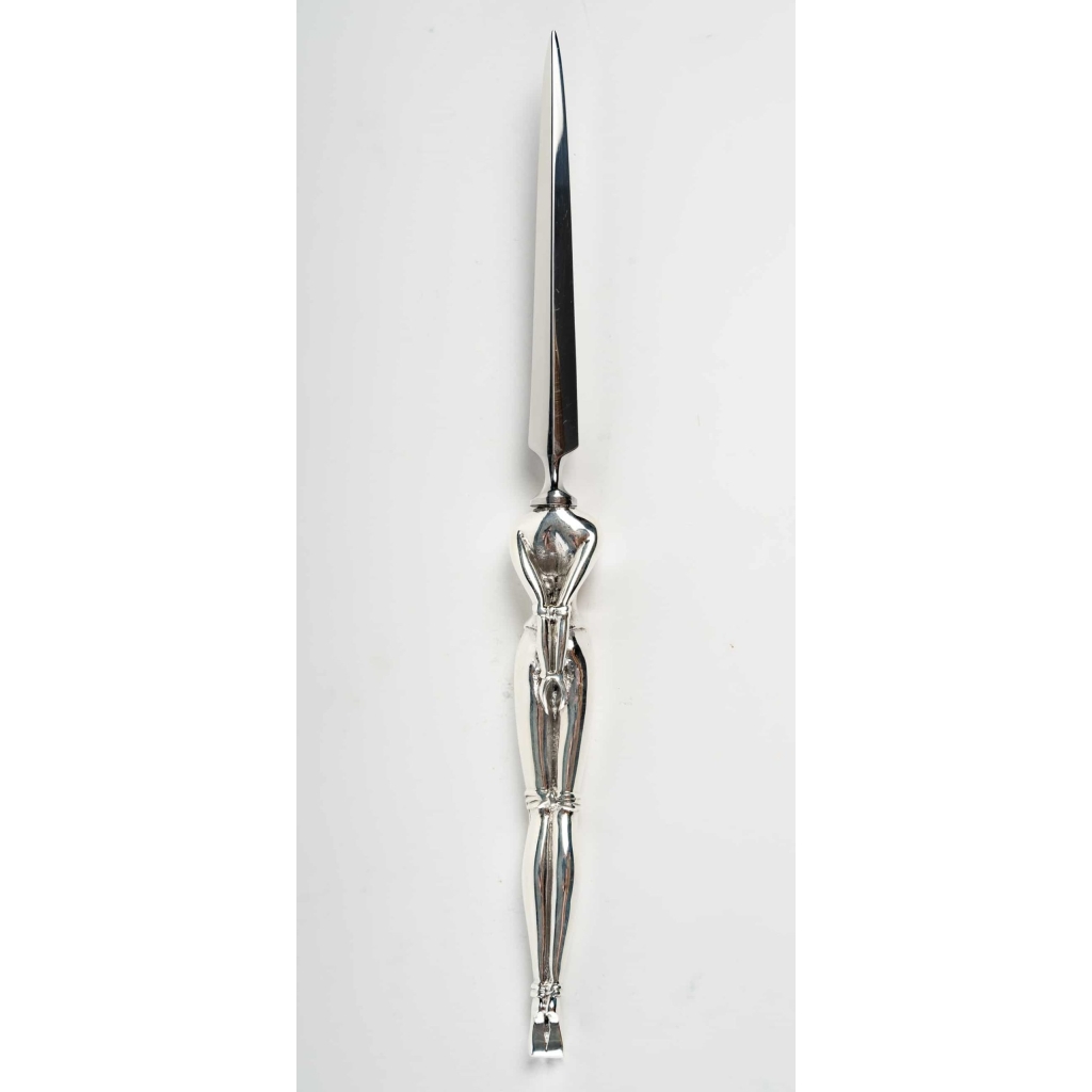 Coupe papier en bronze argenté, XXème siècle | Biron Coupe papier en bronze argenté, XXème siècle