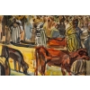 Scène de marché, aquarelle, signée Edouard Doigneau | Biron Scène de marché, aquarelle, signée Edouard Doigneau