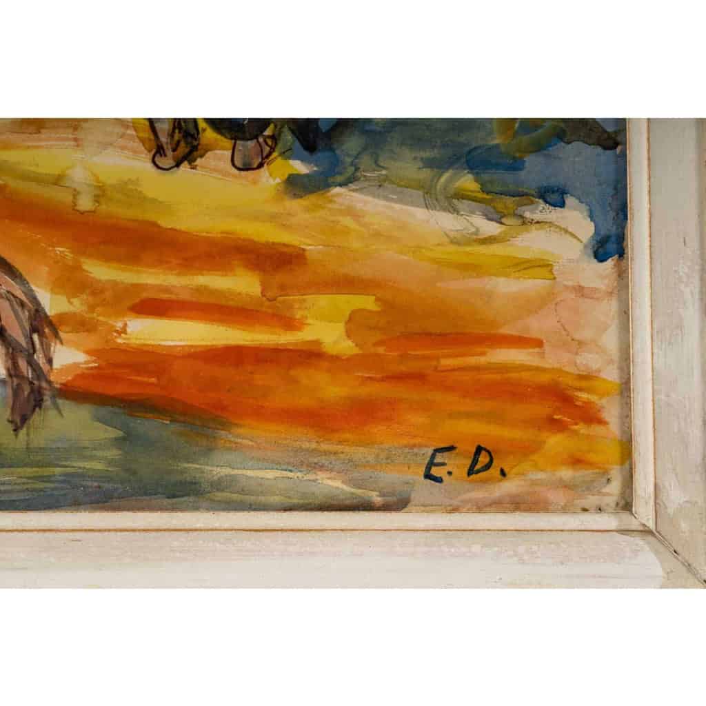 Scène de marché, aquarelle, signée Edouard Doigneau | Biron Scène de marché, aquarelle, signée Edouard Doigneau