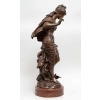 Femme à l'oiseau par Louis Auguste MOREAU, Circa 1890.