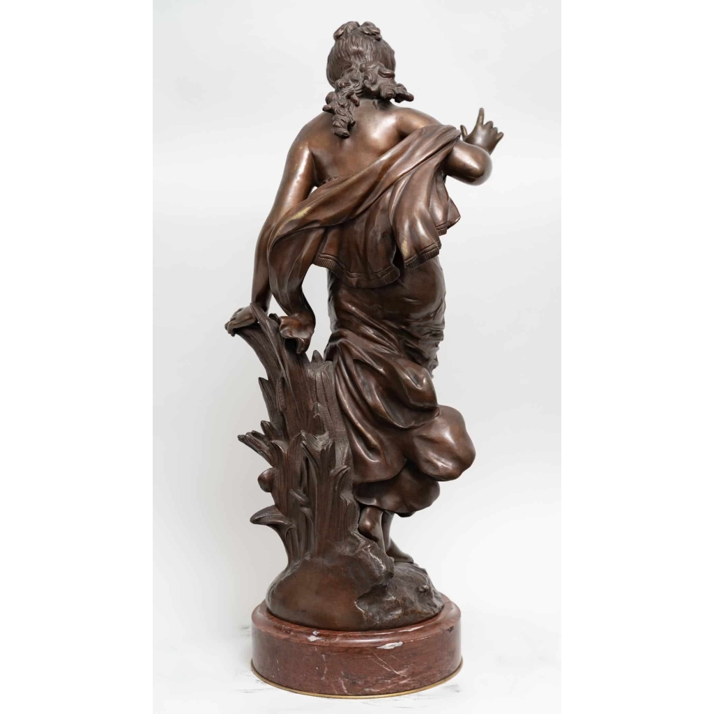 Femme à l'oiseau par Louis Auguste MOREAU, Circa 1890.