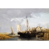 NOEL Jules Tableau Français 19è l’avant port Huile Sur carton fort Signée Certificat d’authenticité | Biron NOEL Jules Tableau Français 19è l’avant port Huile Sur carton fort Signée