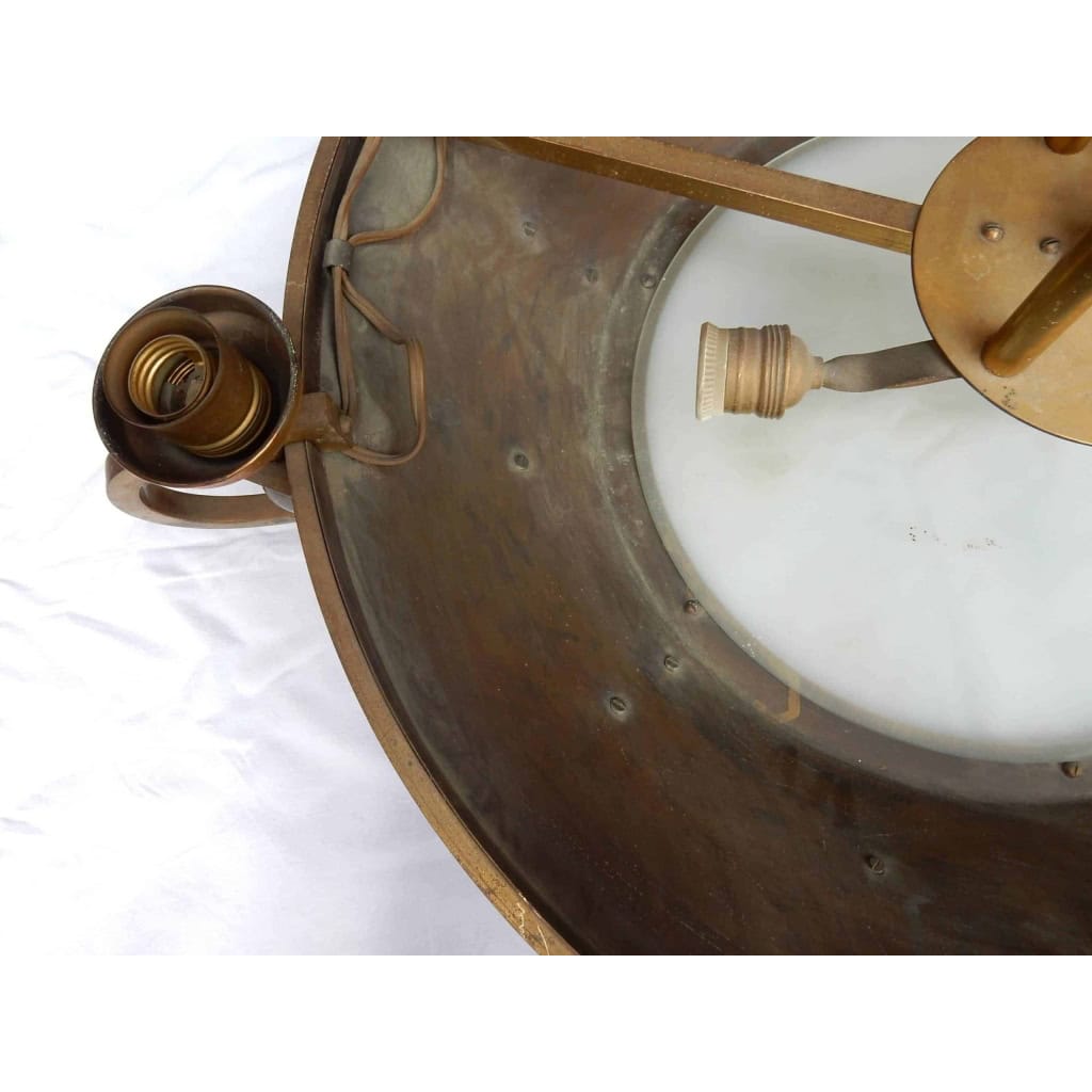1950′ Lustre Jacques Adnet Circulaire | Biron 1950′ Lustre Jacques Adnet Circulaire