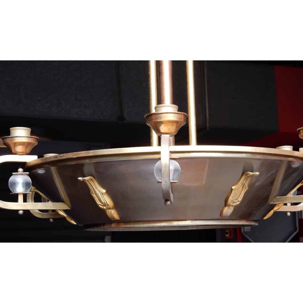 1950′ Lustre Jacques Adnet Circulaire | Biron 1950′ Lustre Jacques Adnet Circulaire