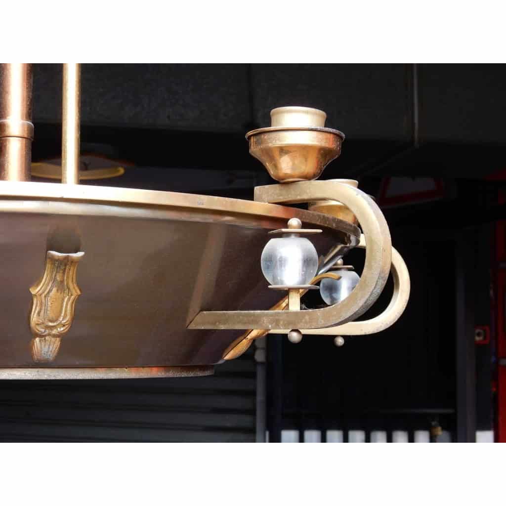 1950′ Lustre Jacques Adnet Circulaire | Biron 1950′ Lustre Jacques Adnet Circulaire