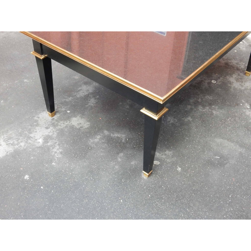 1950/70 Gerard MILLE Pour Maison Jansen Table Basse Bois Laqué Noir 120 x 80 cm