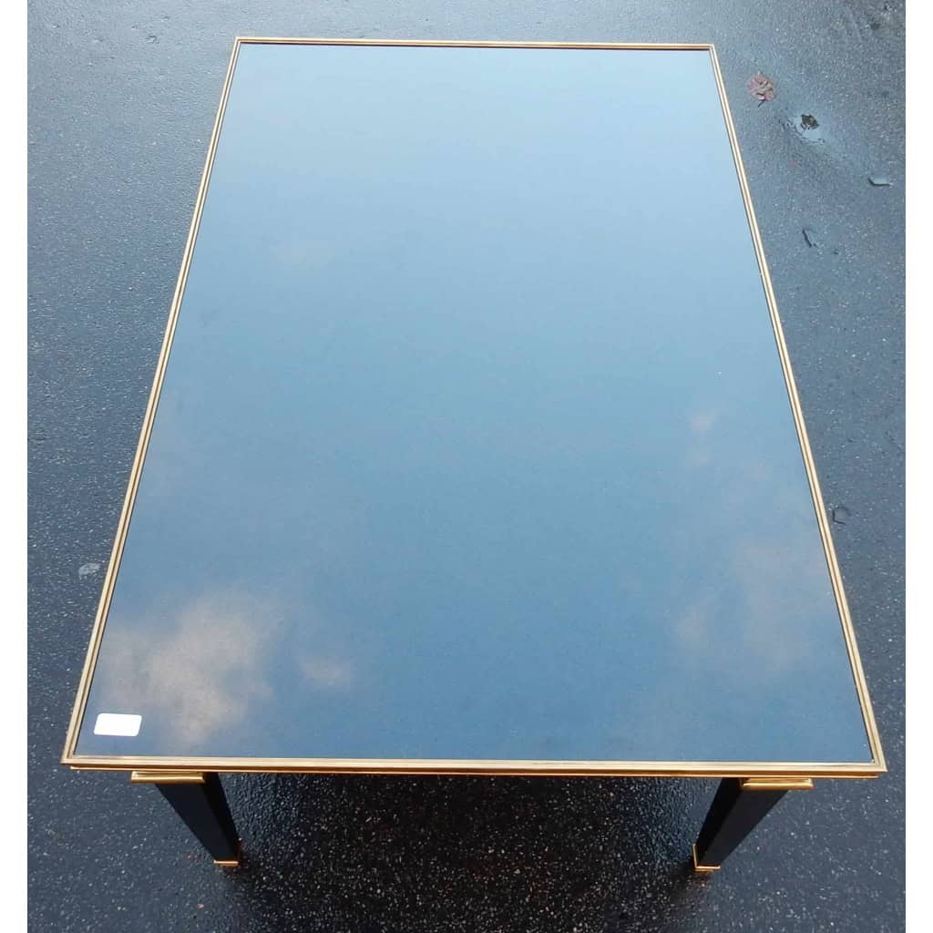 1950/70 Gerard MILLE Pour Maison Jansen Table Basse Bois Laqué Noir 120 x 80 cm