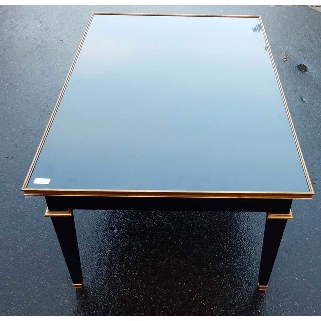 1950/70 Gerard MILLE Pour Maison Jansen Table Basse Bois Laqué Noir 120 x 80 cm