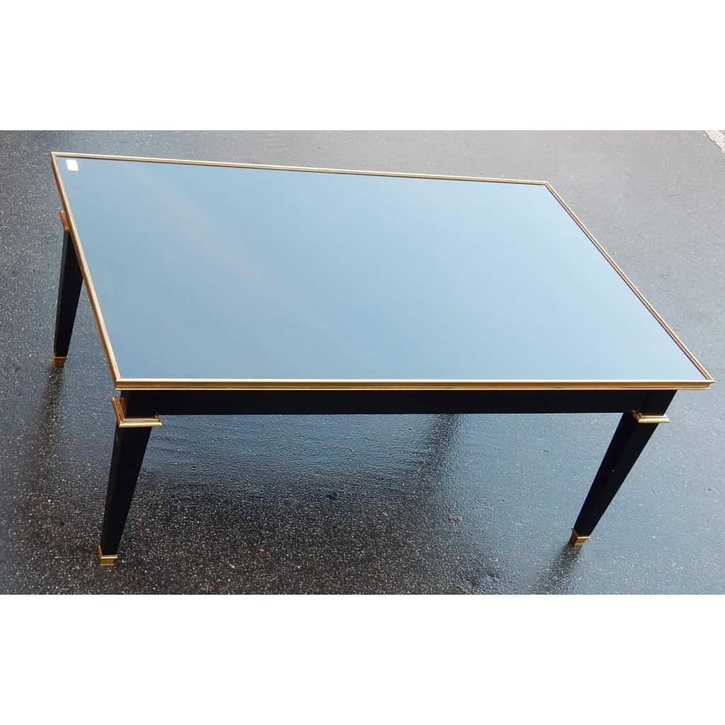 1950/70 Gerard MILLE Pour Maison Jansen Table Basse Bois Laqué Noir 120 x 80 cm