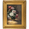 Huile sur toile bouquet de pivoine fin XIXème siècle | Biron ||||||||||