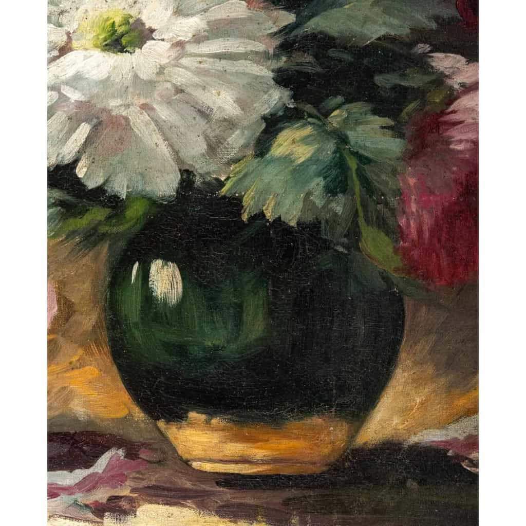 Huile sur toile bouquet de pivoine fin XIXème siècle | Biron Huile sur toile bouquet de pivoine fin XIXème siècle