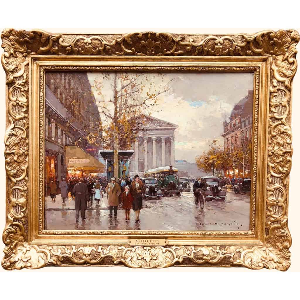 CORTES Edouard Rue Royale Et La Madeleine, Jour d’Automne Huile Sur Toile Signée Certificat d’authenticité | Biron |||||||||