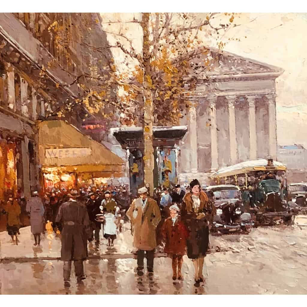 CORTES Edouard Rue Royale Et La Madeleine, Jour d’Automne Huile Sur Toile Signée Certificat d’authenticité | Biron Cortes Edouard Rue Royale Et La Madeleine, Jour d'Automne Huile Sur Toile Signée