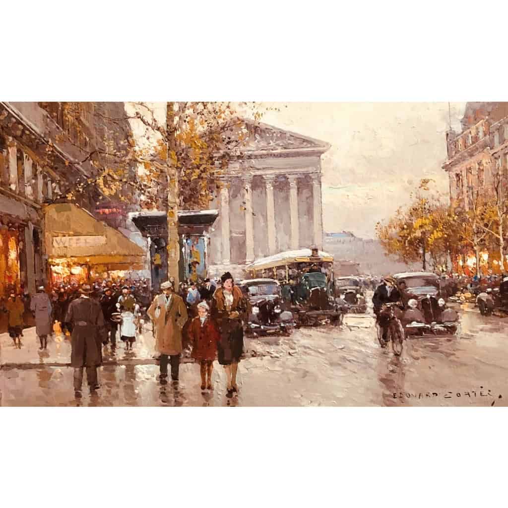 CORTES Edouard Rue Royale Et La Madeleine, Jour d’Automne Huile Sur Toile Signée Certificat d’authenticité | Biron Cortes Edouard Rue Royale Et La Madeleine, Jour d'Automne Huile Sur Toile Signée