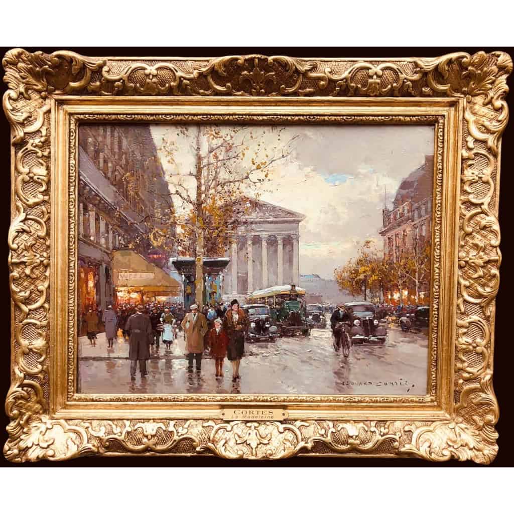 CORTES Edouard Rue Royale Et La Madeleine, Jour d’Automne Huile Sur Toile Signée Certificat d’authenticité | Biron Cortes Edouard Rue Royale Et La Madeleine, Jour d'Automne Huile Sur Toile Signée