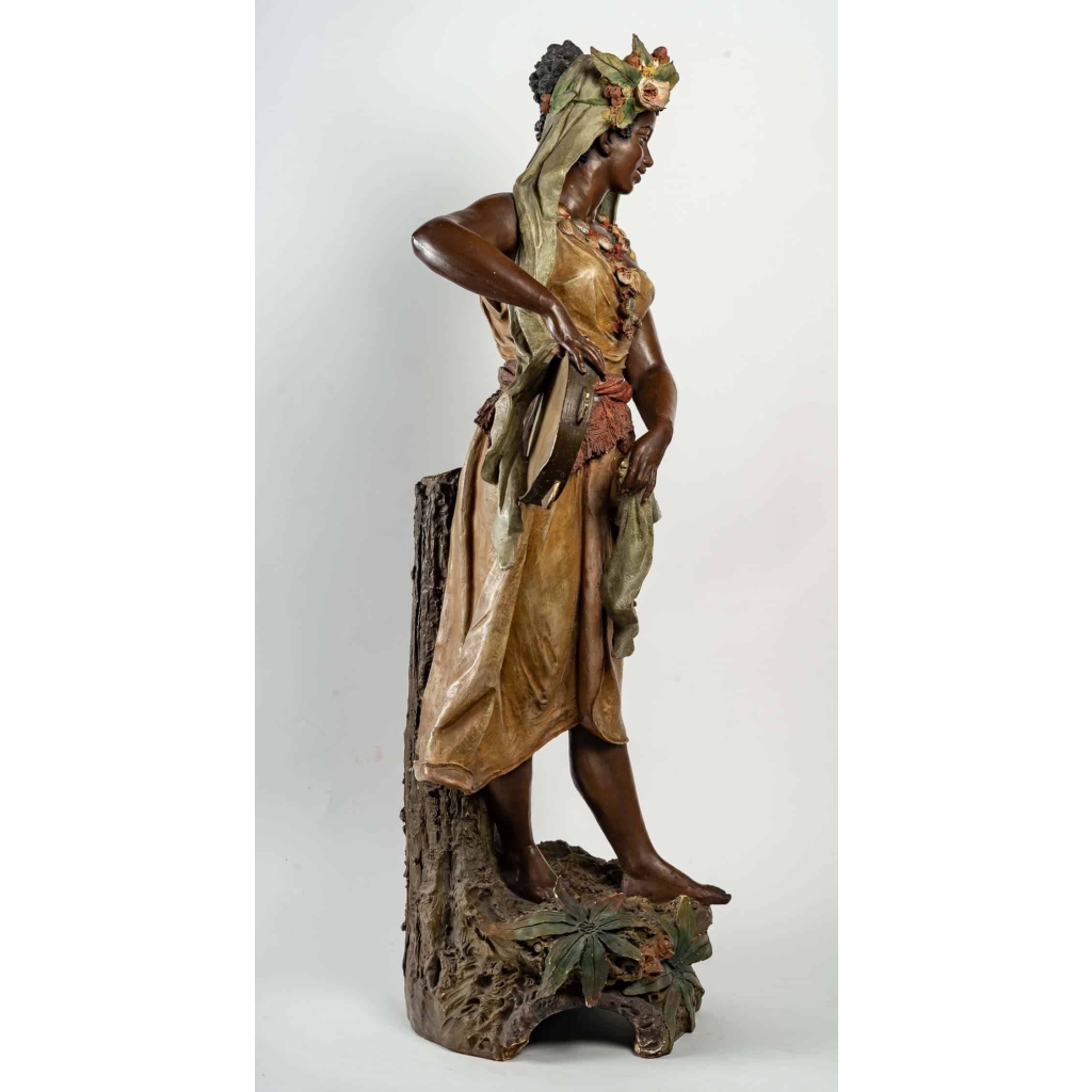 Sculpture orientaliste, femme danseuse, Napoléon III XIXème siècle | Biron Sculpture orientaliste, femme danseuse, Napoléon III XIXème siècle