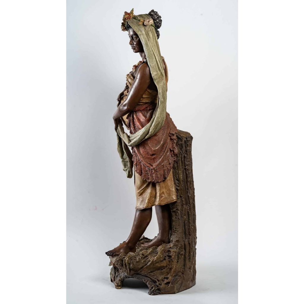 Sculpture orientaliste, femme danseuse, Napoléon III XIXème siècle | Biron Sculpture orientaliste, femme danseuse, Napoléon III XIXème siècle