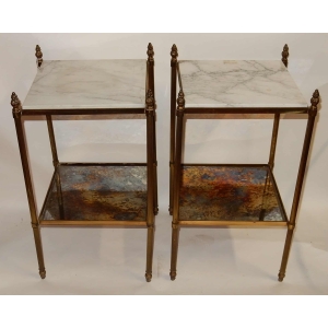 1950/70′ Paire de Bouts de Canapés Bronze, Style Maison Baguès 34 X 34 cm