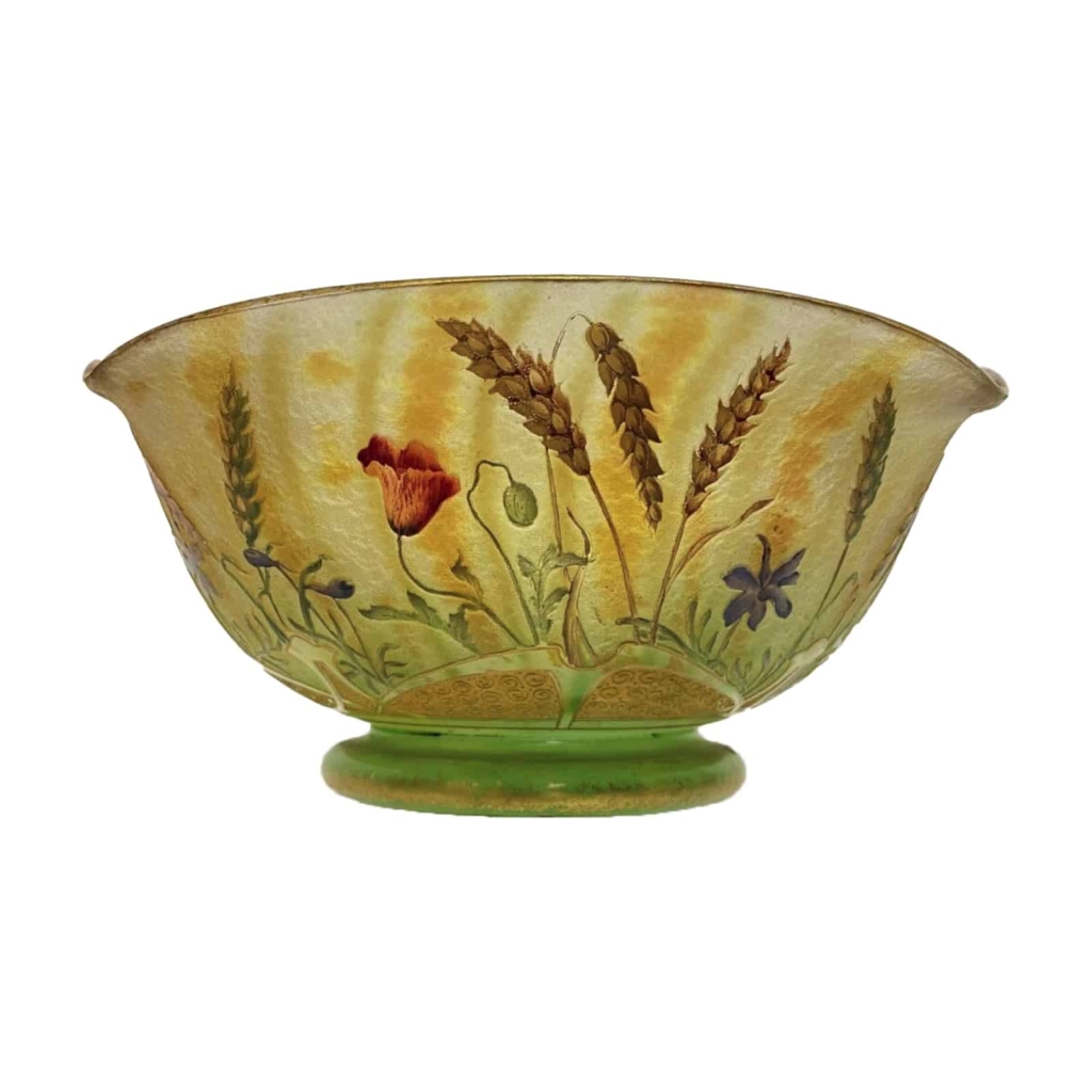 DAUM coupe émaillé blé et coquelicots circa 1910 | Biron |||||||||||||