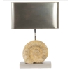 1970 Lampe en Métal Argenté et Ammonite Willy Daro | Biron |||||