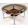 Table basse en carreaux de céramique et dessus en verre, 1970 | Biron Table basse en carreaux de céramique et dessus en verre, 1970