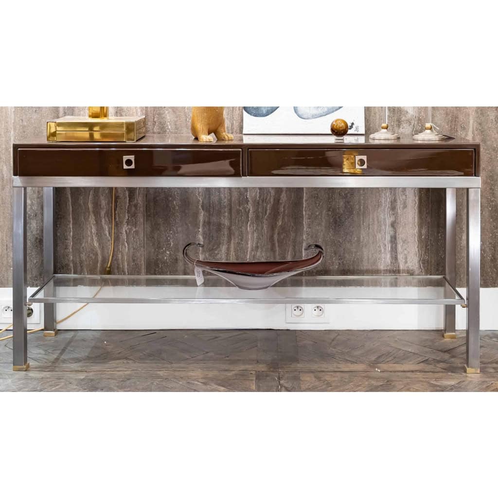 Guy Lefèvre pour Maison Jansen, Console, années 1970 | Biron ||||