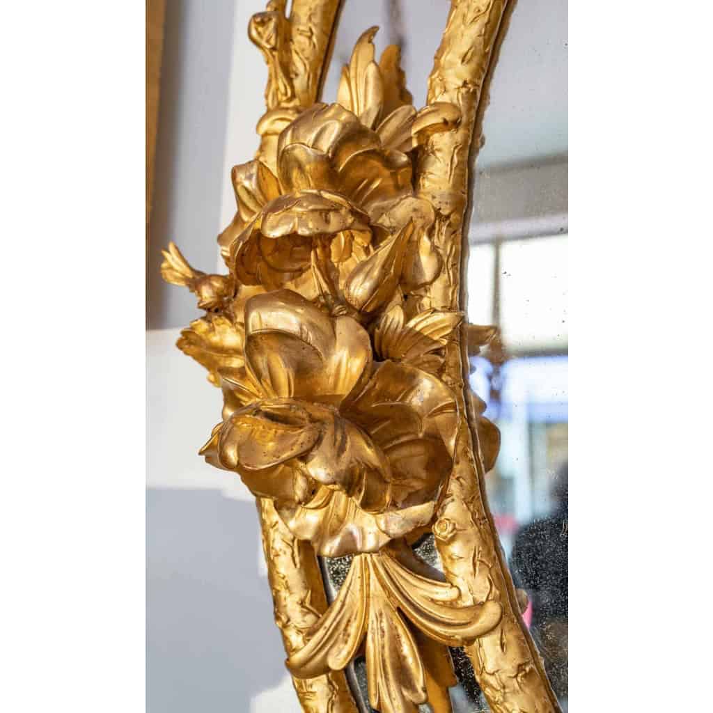 Miroir ovale en bois et stuc doré à double teinte, Napoléon III | Biron Miroir ovale en bois et stuc doré à double teinte, Napoléon III