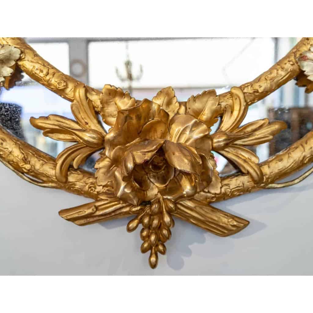 Miroir ovale en bois et stuc doré à double teinte, Napoléon III | Biron Miroir ovale en bois et stuc doré à double teinte, Napoléon III