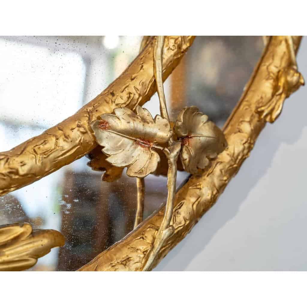 Miroir ovale en bois et stuc doré à double teinte, Napoléon III | Biron Miroir ovale en bois et stuc doré à double teinte, Napoléon III