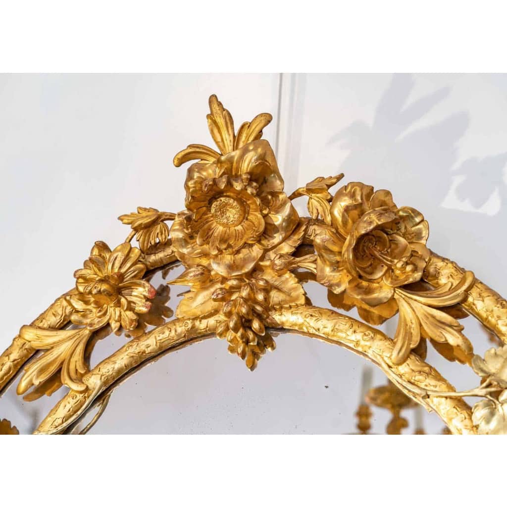 Miroir ovale en bois et stuc doré à double teinte, Napoléon III | Biron Miroir ovale en bois et stuc doré à double teinte, Napoléon III