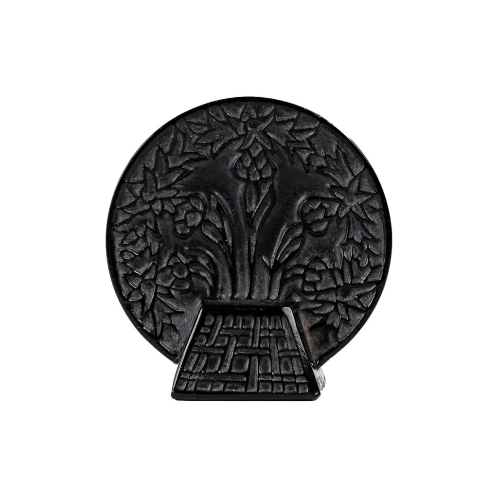 René Lalique : 1912 cachet « Bleuets » en verre teinté Noir | Biron ||||