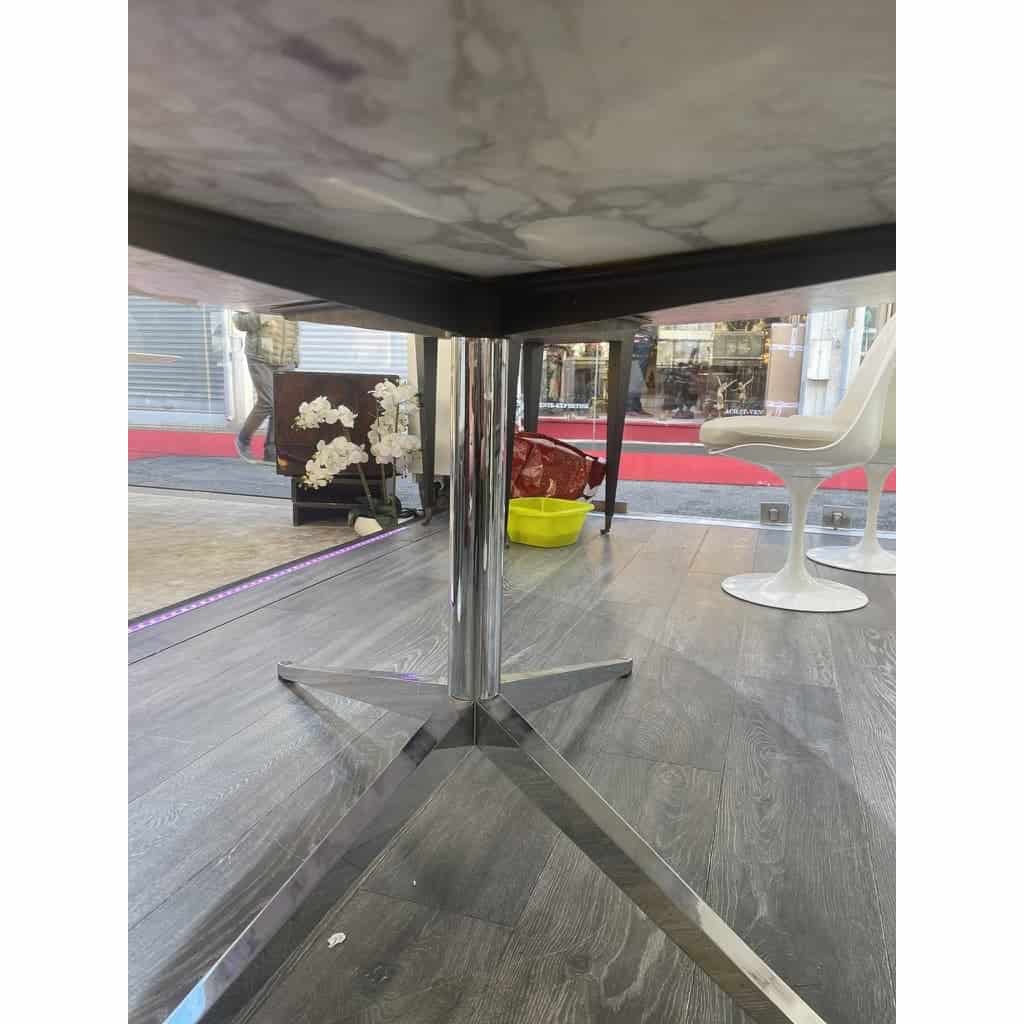 Florence KNOLL (1917-2019) : Table de salle à manger à plateau ovalisé | Biron Florence KNOLL (1917-2019) : Table de salle à manger à plateau ovalisé