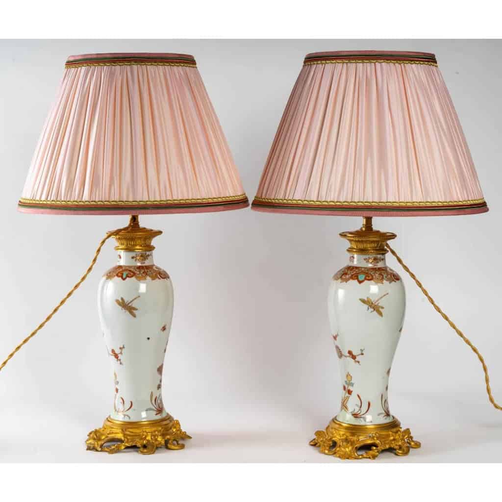 Paire de lampes en porcelaine chinoise fin XIXème siècle | Biron Paire de lampes en porcelaine chinoise fin XIXème siècle