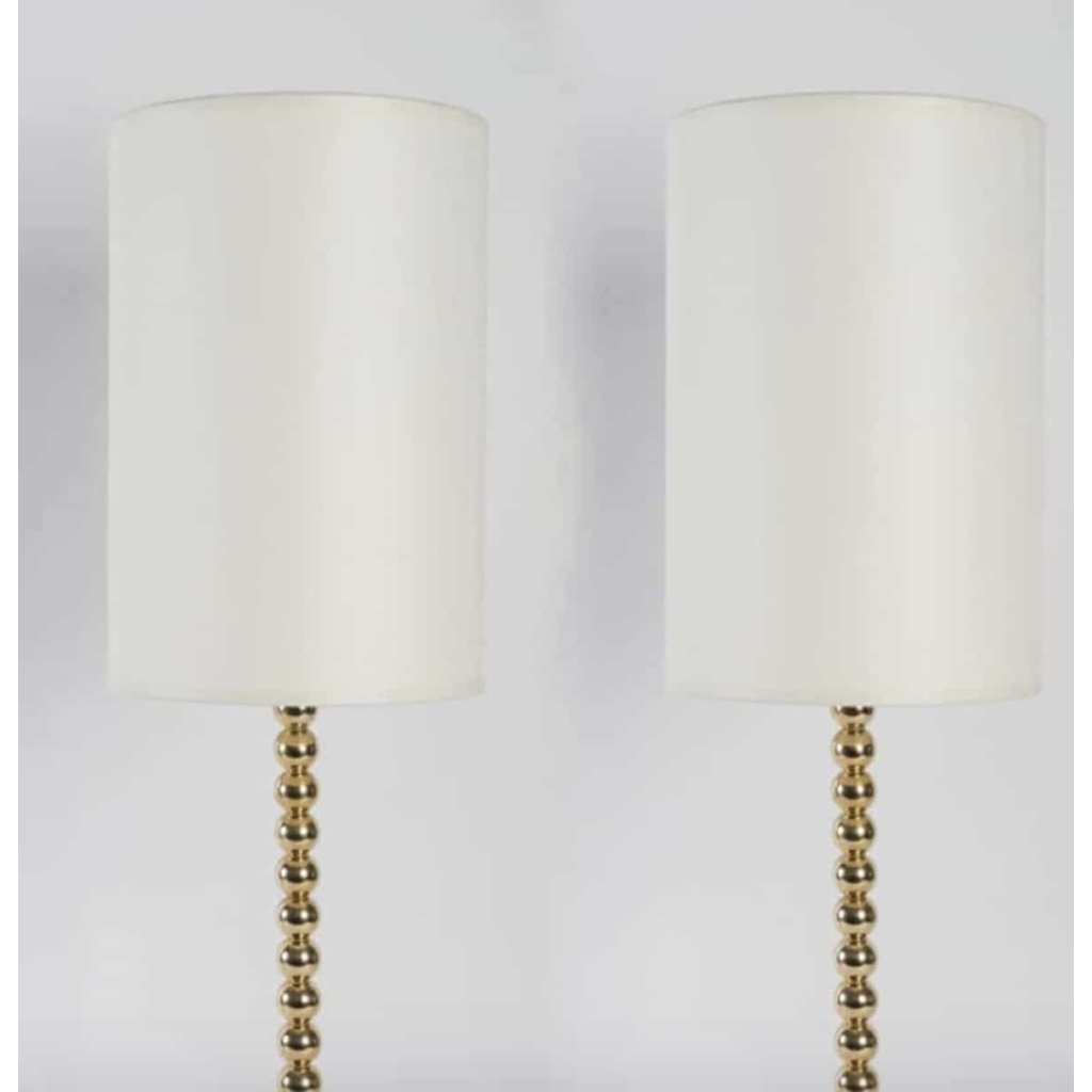 Paire contemporaine de lampes de table Ribambelle, édition Vingtième | Biron Paire contemporaine de lampes de table Ribambelle, édition Vingtième