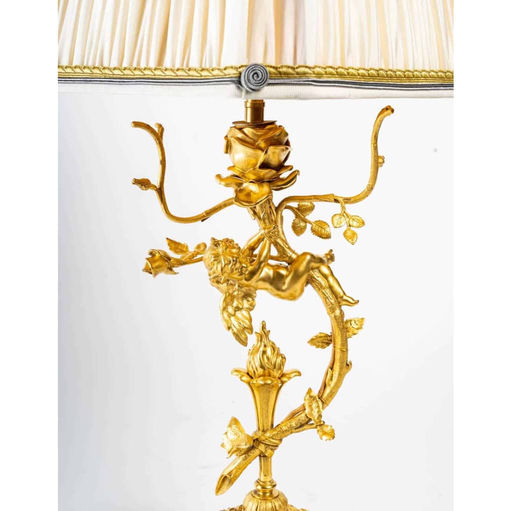 Lampe en bronze doré fin XIXème siècle | Biron Lampe en bronze doré fin XIXème siècle