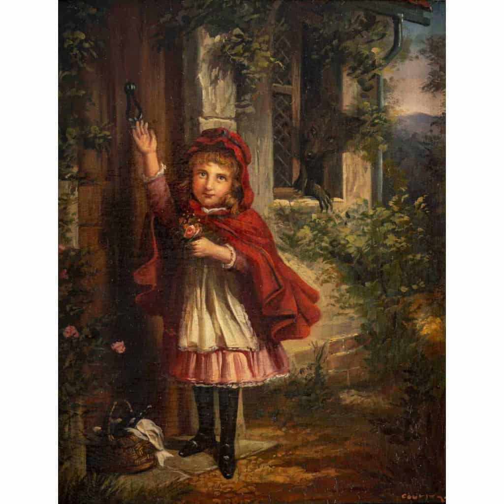 Paie de tableaux, petit chaperon rouge, XIXème siècle | Biron Paie de tableaux, petit chaperon rouge, XIXème siècle