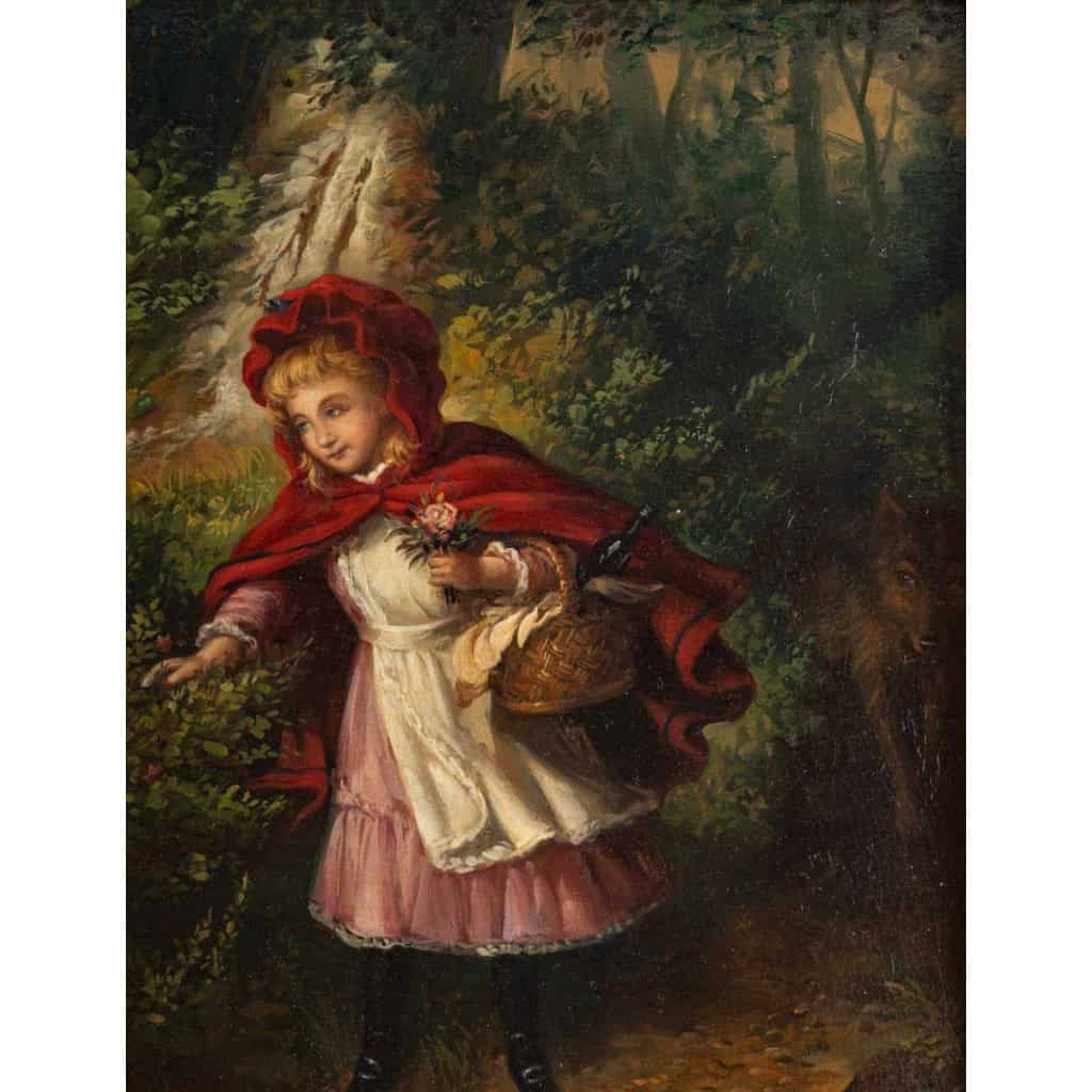 Paie de tableaux, petit chaperon rouge, XIXème siècle | Biron Paie de tableaux, petit chaperon rouge, XIXème siècle