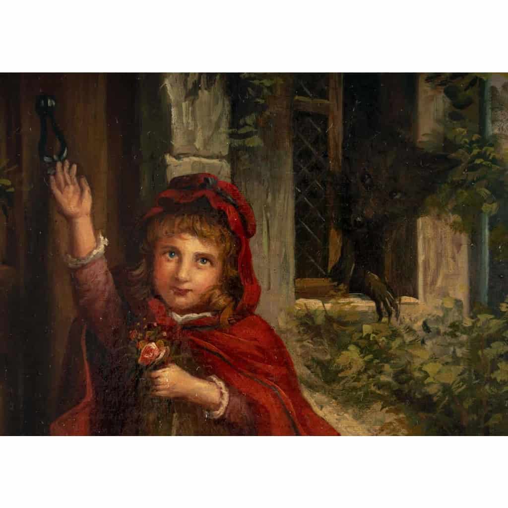 Paie de tableaux, petit chaperon rouge, XIXème siècle | Biron Paie de tableaux, petit chaperon rouge, XIXème siècle