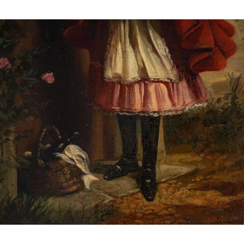 Paie de tableaux, petit chaperon rouge, XIXème siècle | Biron Paie de tableaux, petit chaperon rouge, XIXème siècle