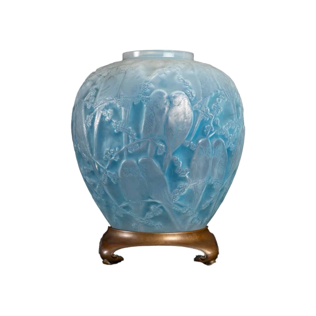 René Lalique 1919 – Vase Perruches Opalescent | Biron ||||||||||