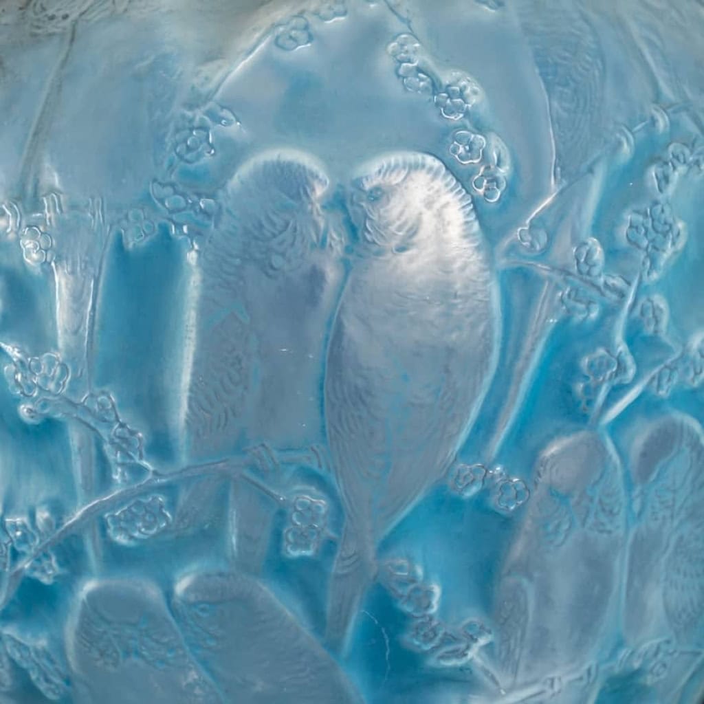 René Lalique 1919 – Vase Perruches Opalescent | Biron René Lalique 1919 - Vase Perruches Opalescent