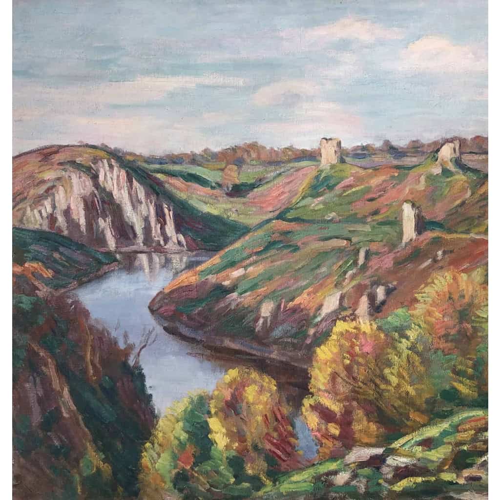 Eugène Alluaud Vue Des Ruines De Crozant Ecole Française 20è Siècle Huile Signée Certificat d’authenticité | Biron Eugène Alluaud Vue Des Ruines De Crozant Ecole Française 20è Siècle Huile Signée