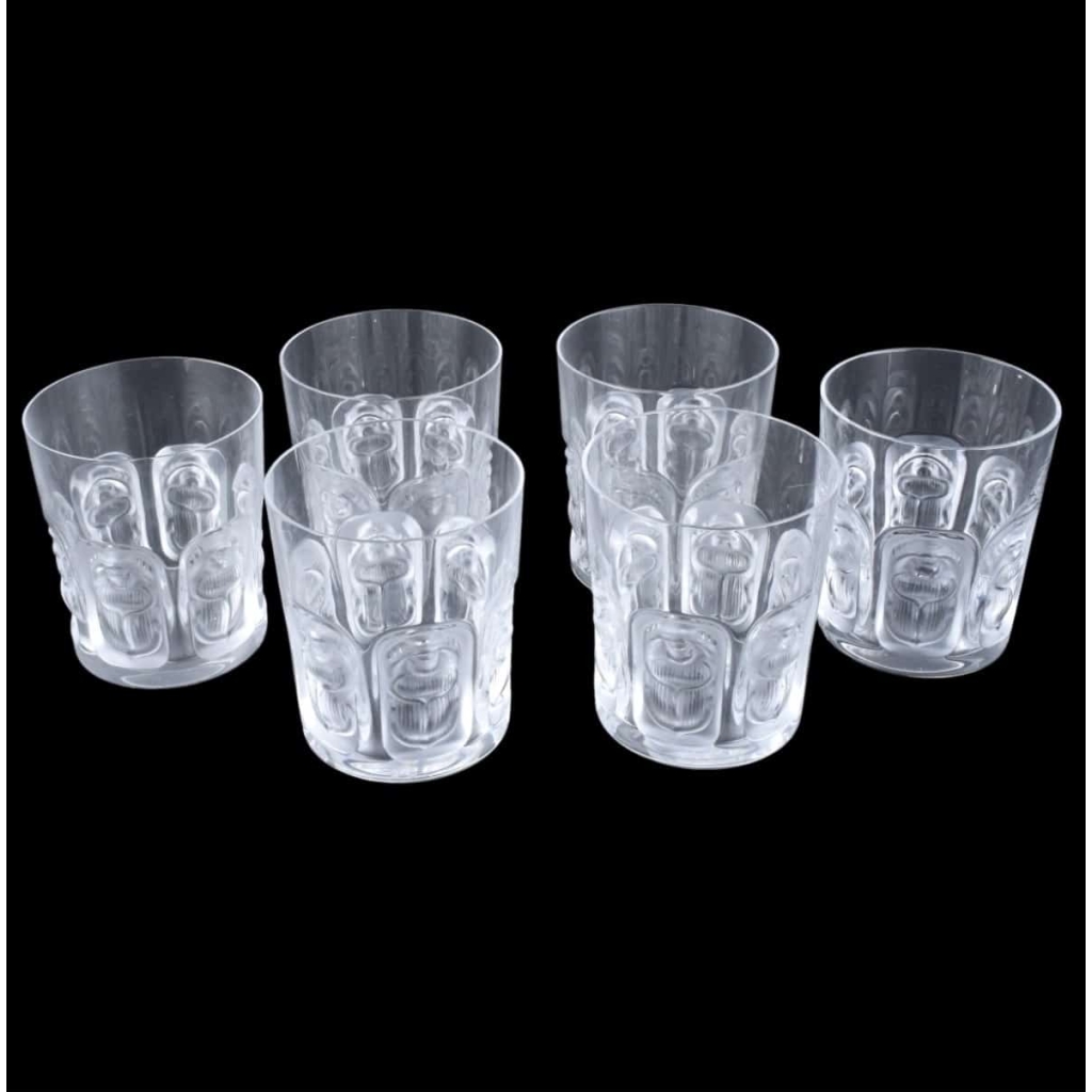 Lalique France : Ensemble de 12 verres « Khépri » | Biron Lalique France : Ensemble de 12 verres « Khépri »