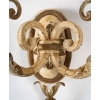 3 appliques à 2 lumières en fer forgé, début XXème siècle | Biron 3 appliques à 2 lumières en fer forgé, début XXème siècle
