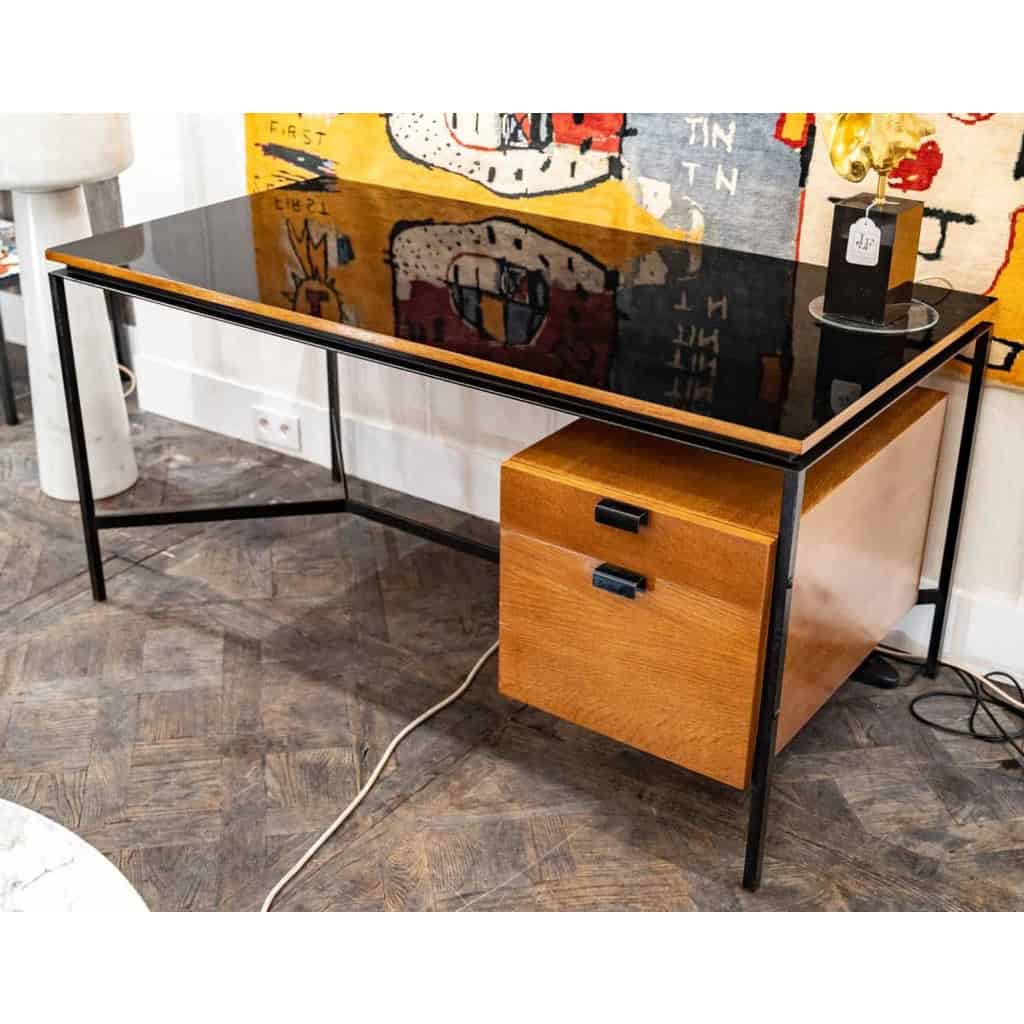 Pierre Paulin, Bureau en chêne et métal, années 1950 | Biron ||||