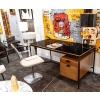 Pierre Paulin, Bureau en chêne et métal, années 1950 | Biron Pierre Paulin, Bureau en chêne et métal, années 1950