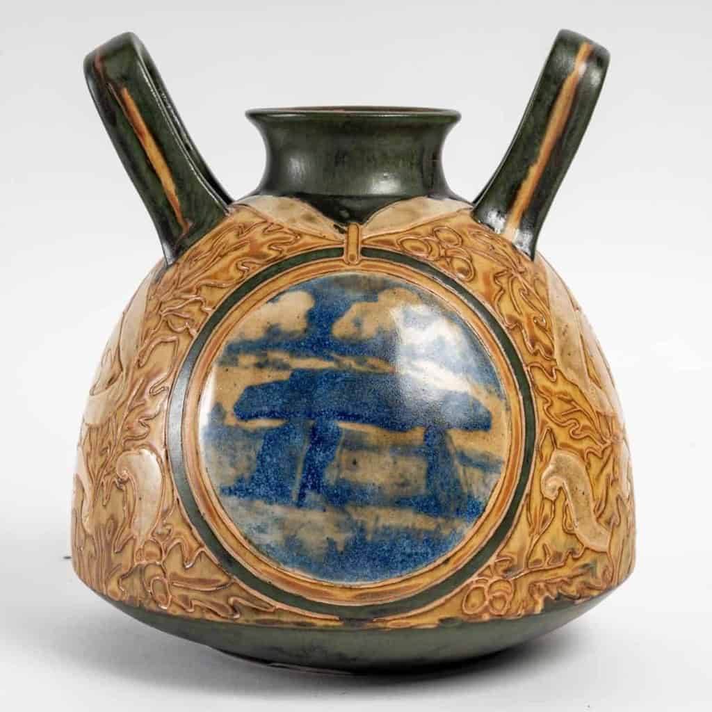 Grand vase en grès de la manufacture HB.Quimper, XXe siècle. | Biron |||||||||||