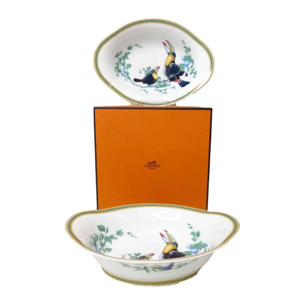 Hermes « Les TOUCANS » : Paire de corbeilles à pain | Biron |||||