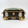 Boîte à bijoux en ébène noire et plaque de Sèvres d’époque XIXème siècle | Biron Boîte à bijoux en ébène noire et plaque de Sèvres d'époque XIXème siècle