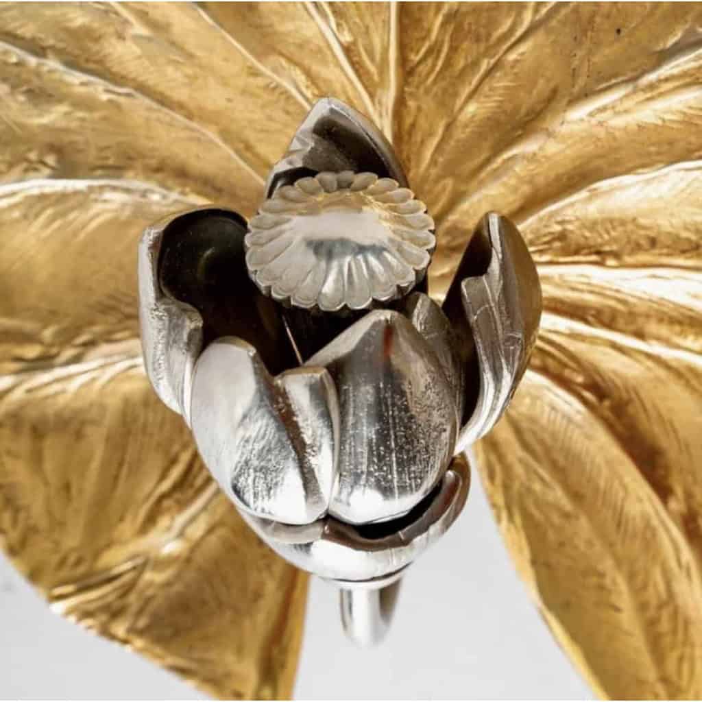1970 Paire d’ Appliques « fleur de Nénuphar en bouton » signé Chrystiane Charles 1970 | Biron 1970 Paire d' Appliques "fleur de Nénuphar en bouton" signé Chrystiane Charles 1970